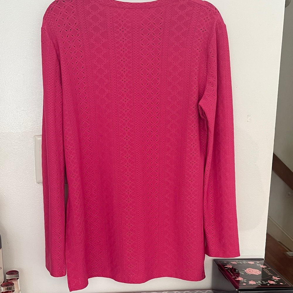 Elegant Pink Long Sleeve Women's Top